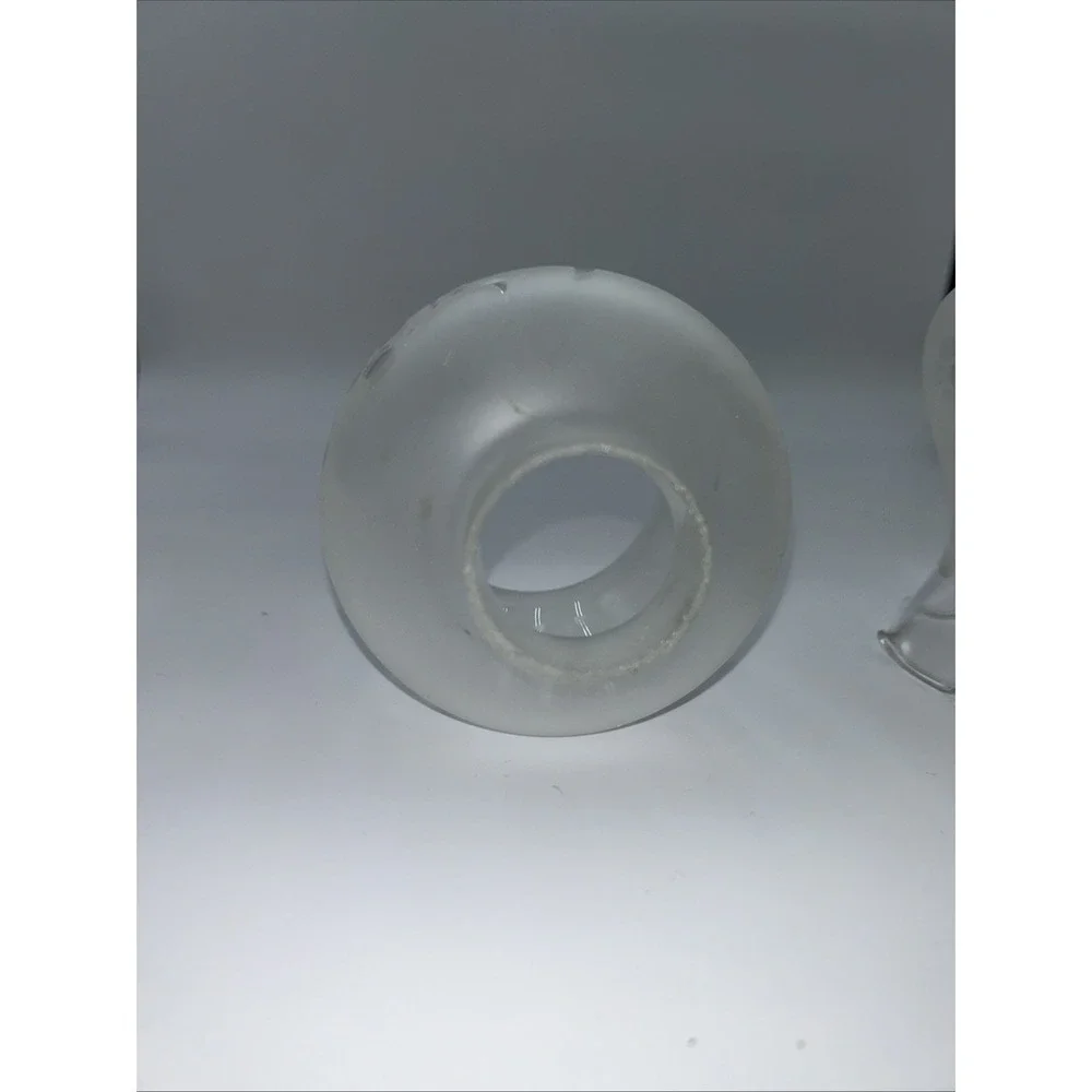 Vintage Tulip Frosted Cut To Clear Glass Shade Lamp Light 5